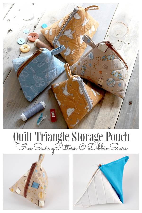 DIY Quilt Pyramid Storage Pouch Free Sewing Pattern