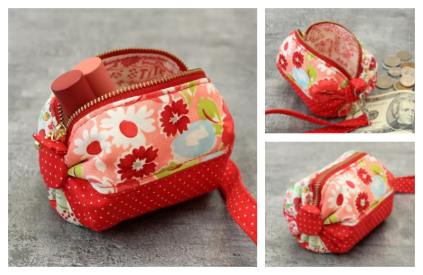 DIY Round Fabric Wristlet Zipper Bag Free Sewing Pattern + Video
