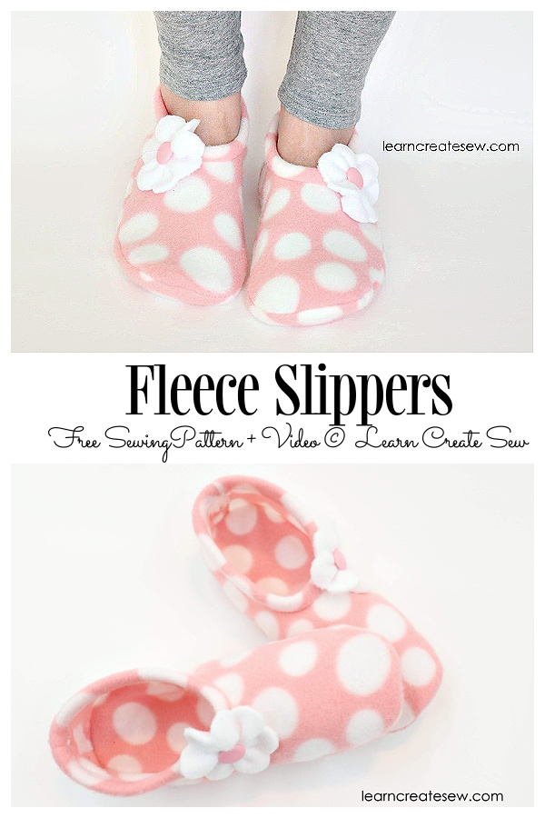 DIY Simple Fleece Slippers Free Sewing Pattern + Video