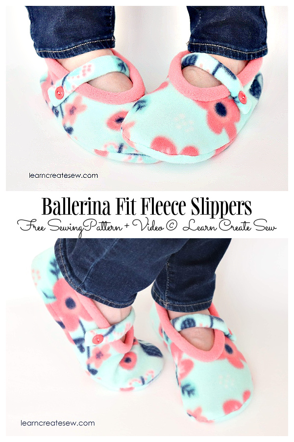 DIY Simple Ballerina Fleece Slippers Free Sewing Pattern + Video