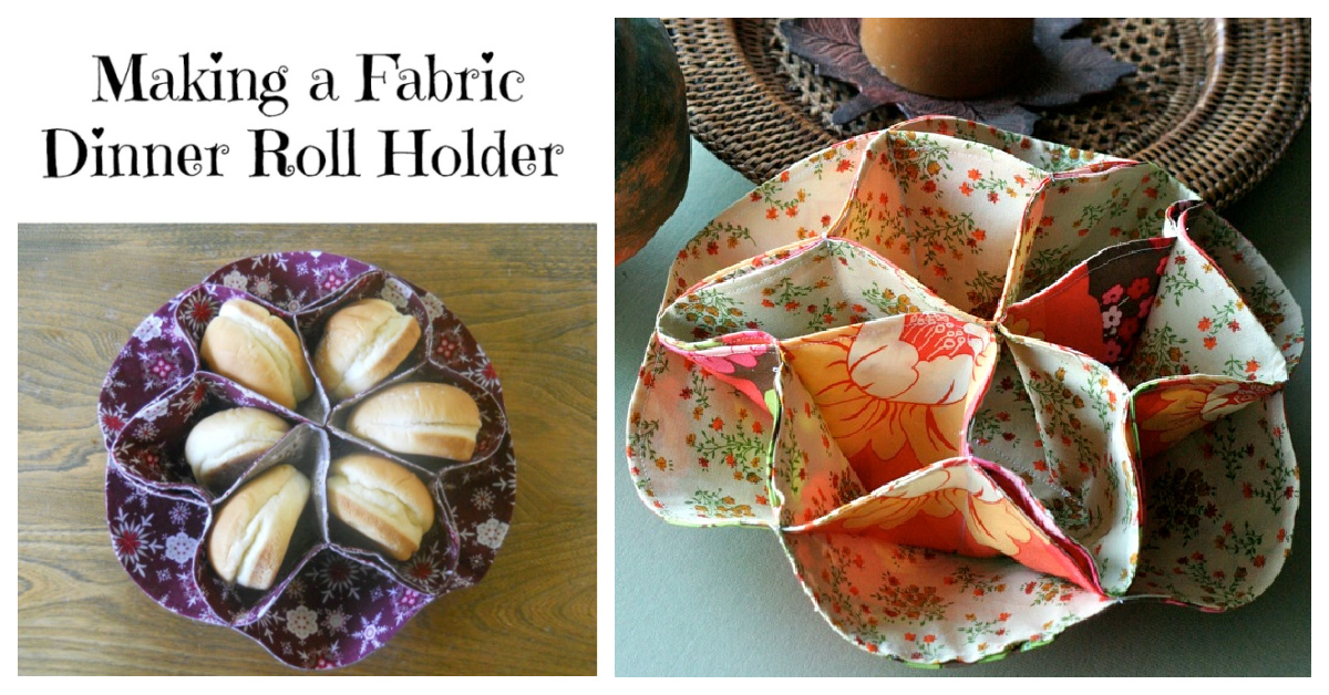 DIY Vintage Fabric Dinner Roll Holder Free Sewing Pattern