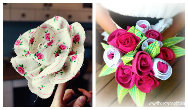 Easy DIY Fabric Rose Flower Tutorials