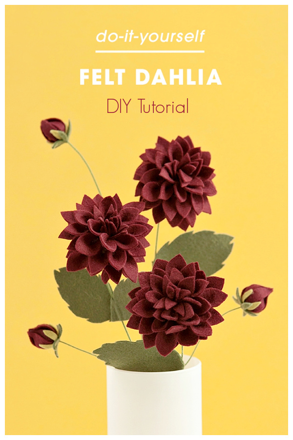 Felt Dahlia Flower DIY Tutorials