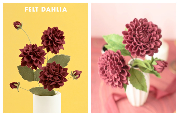 Felt Dahlia Flower DIY Tutorials