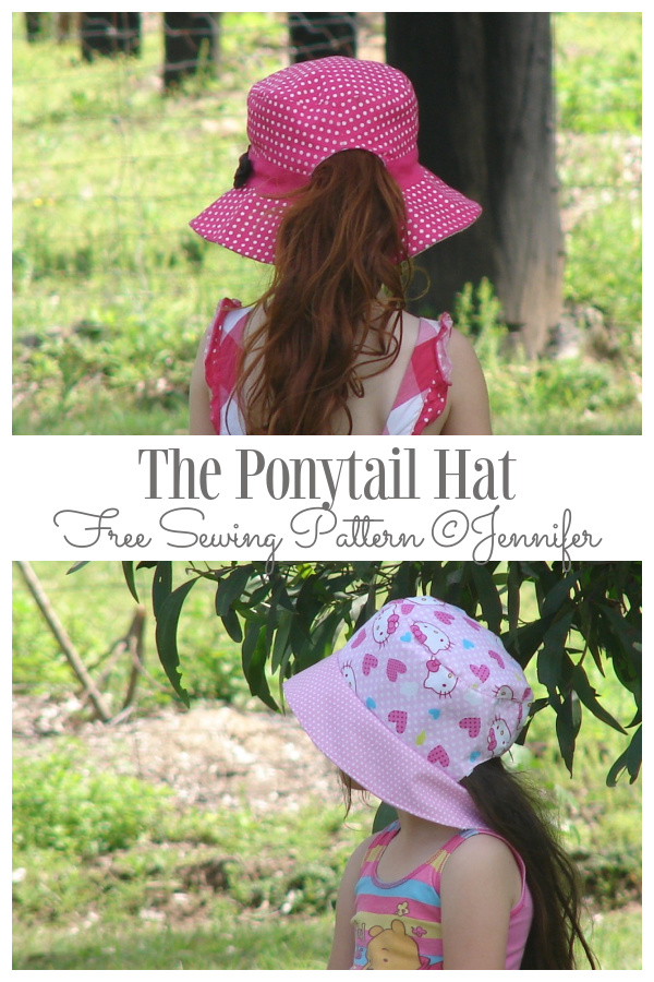 DIY Fabric Ponytail Hat Free Sewing Patterns