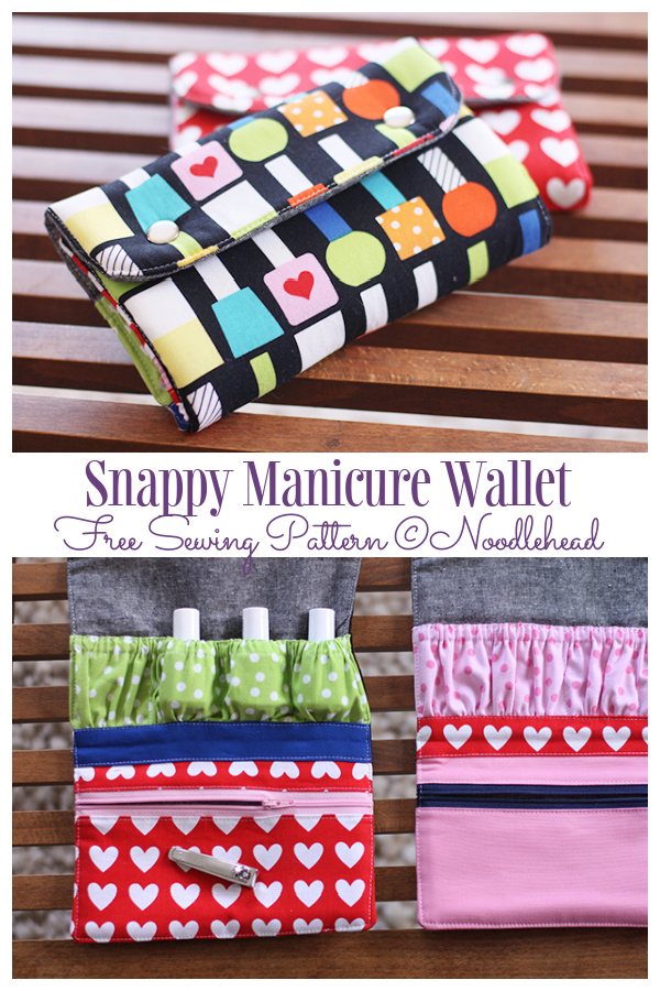 DIY Fabric Snappy Manicure Wallet Free Sewing Pattern