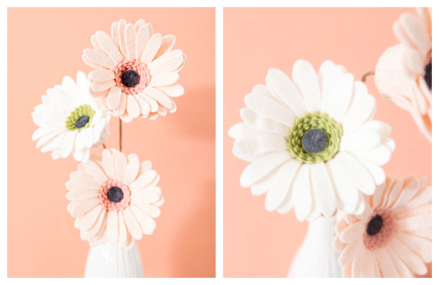 DIY Felt Daisy Flower Free Patterns – No Sew