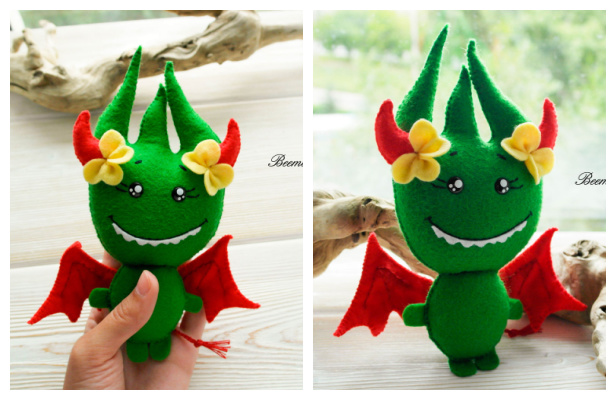 DIY Little Felt Monster Toy Free Sewing Pattern
