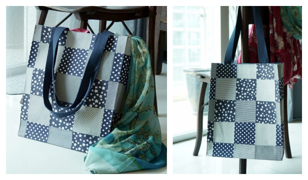 DIY Perfect Patchwork Tote Bag Free Sewing Pattern f