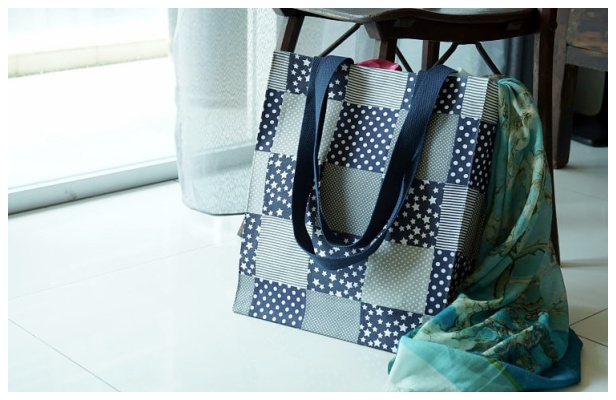 DIY Perfect Patchwork Tote Bag Free Sewing Pattern