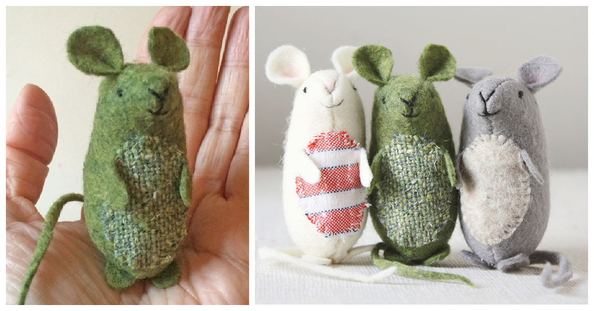 DIY Little Felt Mouse Free Sewing Pattern