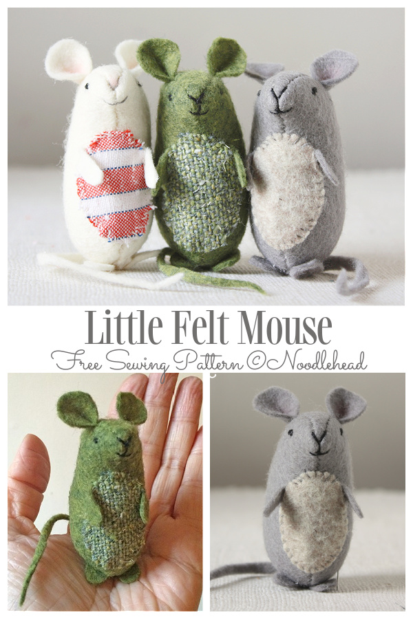 diy little felt mouse free sewing pattern fabric art diy