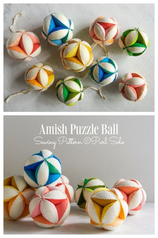 Hand Sewn Amish Puzzle Ball Sewing Pattern
