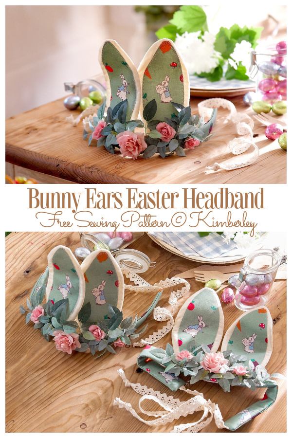 DIY Fabric Peter Rabbit- Bunny Ears Easter Headband Free Sewing Patterns