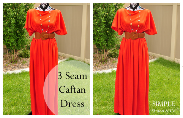 DIY Fabric Caftan Maxi Dress Free Sewing Tutorial
