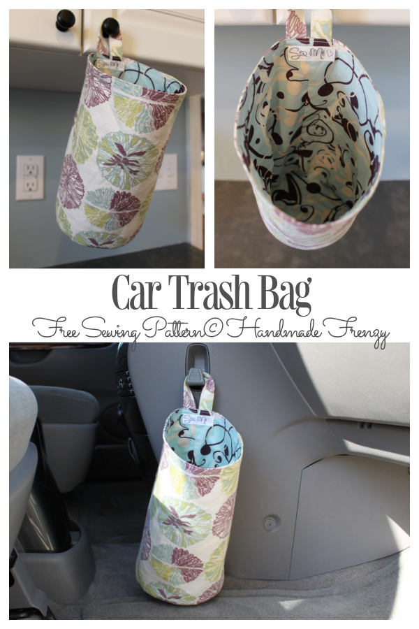 DIY Fabric Car Trash Bag Free Sewing Pattern