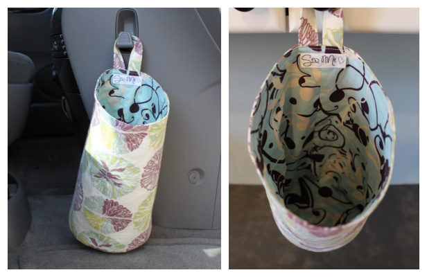DIY Fabric Car Trash Bag Free Sewing Pattern