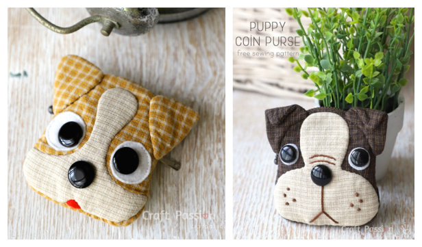 DIY Fabric Dog Coin Purse Free Sewing Patterns