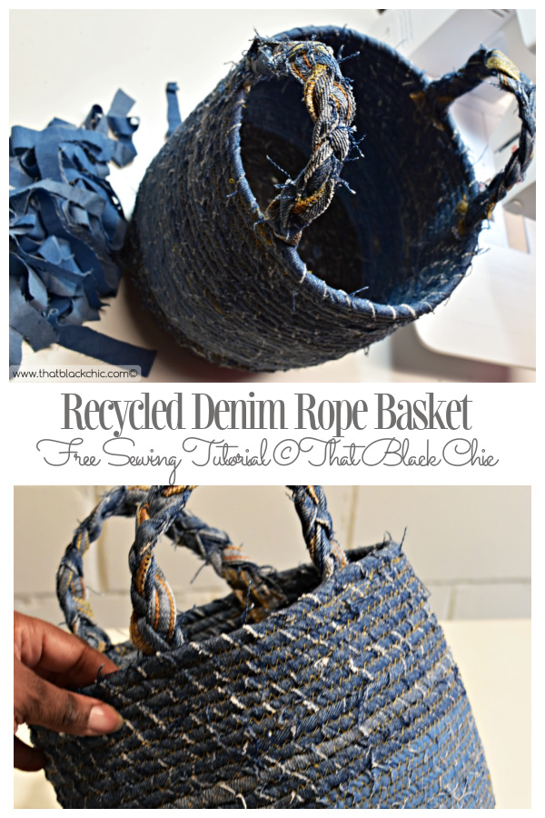 DIY Recycled Denim Rope Basket Free Sewing Tutorial