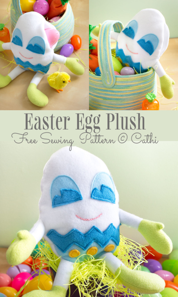 DIY Fabric Easter Egg Plush Free Sewing Pattern
