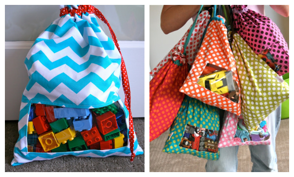 DIY Fabric Peek-a-boo Toy Sack Free Sewing Pattern