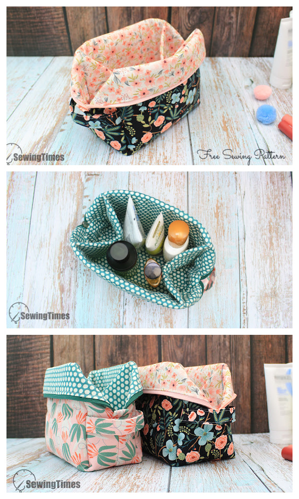 DIY Fabric Zippered Box Pouch Free Sewing Pattern + Video