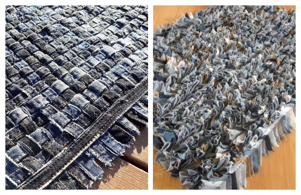 DIY Recycled Denim Jean Rag Rug Free Sewing Tutorials
