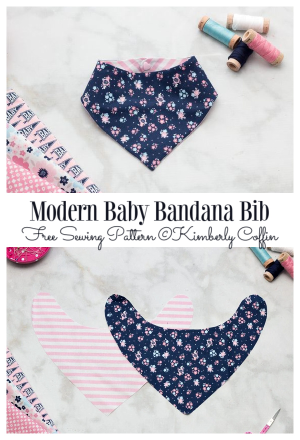 DIY Fabric Modern Baby Bandana Bib Free Sewing Patterns