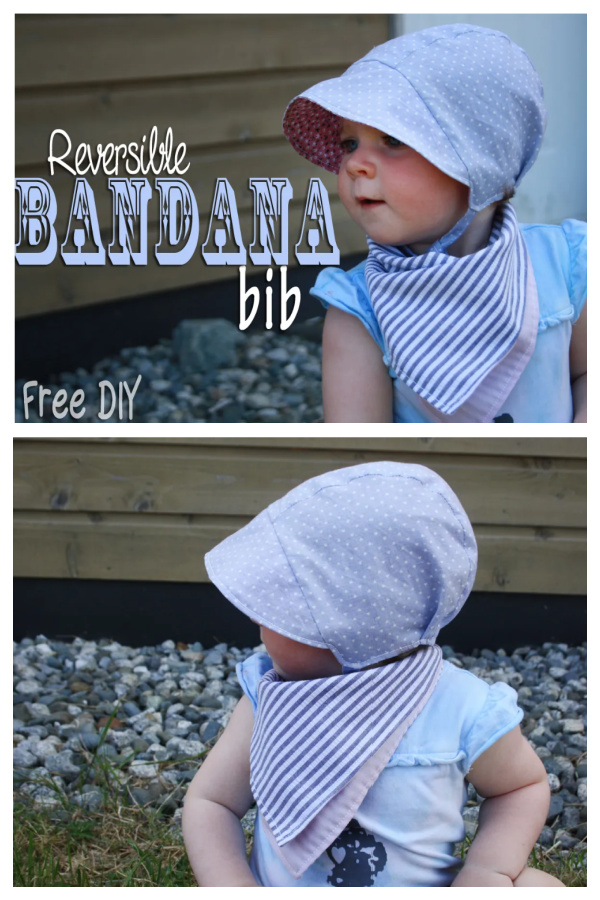 DIY Fabric Reversible Bandana Bib Free Sewing Patterns