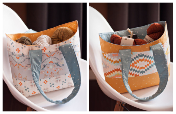 DIY Fabric Bucket Basket Tote Bag Free Sewing Pattern
