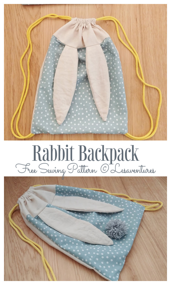 DIY Fabric Bunny Backpack Free Sewing Patterns