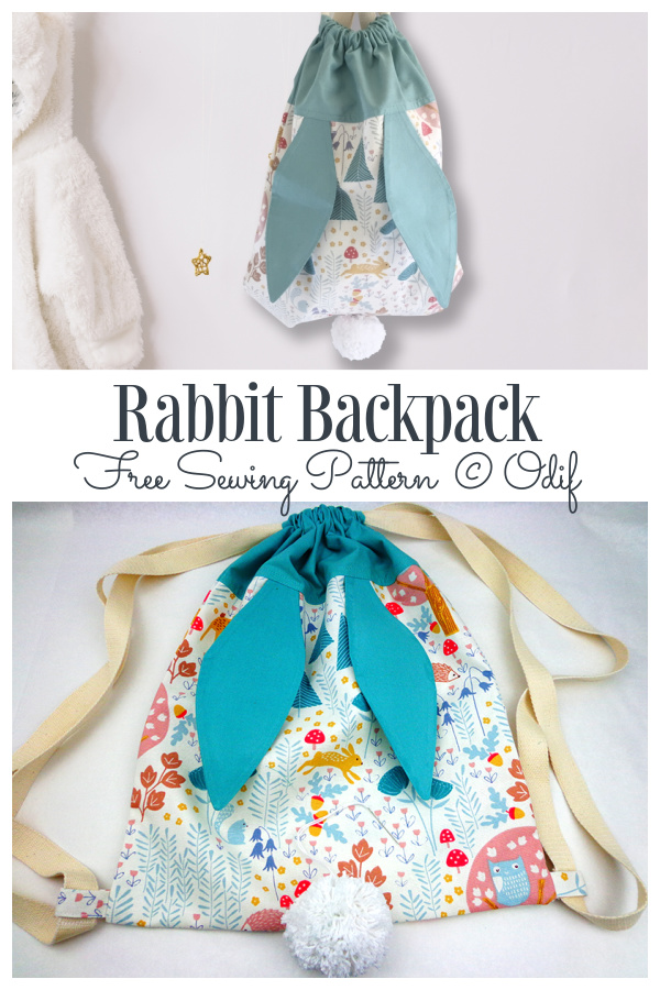 DIY Fabric Rabbit Backpack Free Sewing Patterns