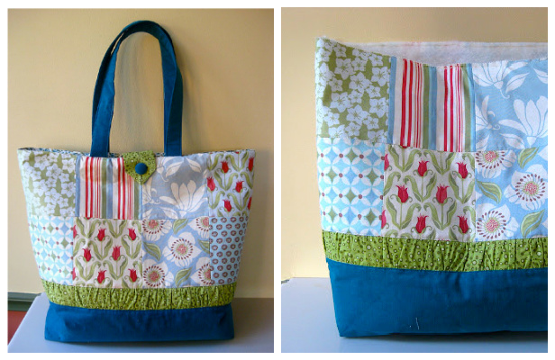 DIY Fabric Charm Pack Tote Bag Free Sewing Pattern