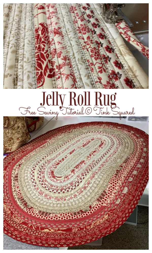 DIY Fabric Jelly Roll Rug Free Sewing Tutorial