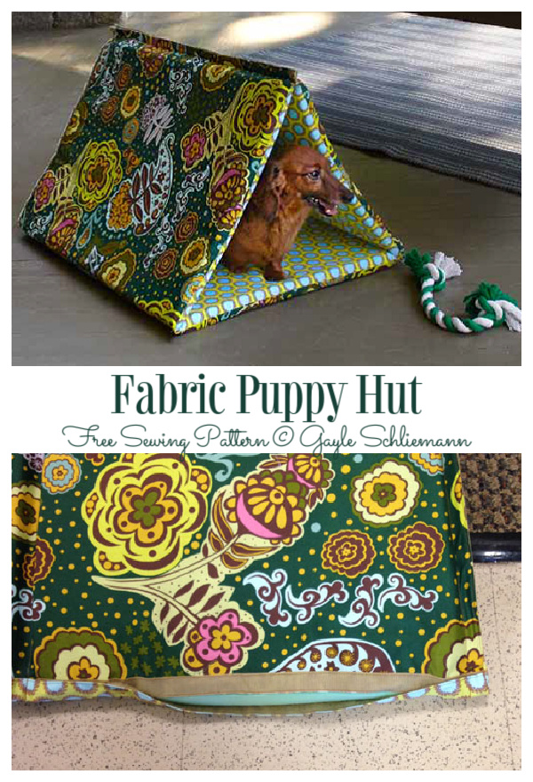 DIY Fabric Puppy Hut Free Sewing Pattern