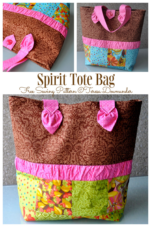 DIY Fabric Spirit Tote Bag Free Sewing Pattern