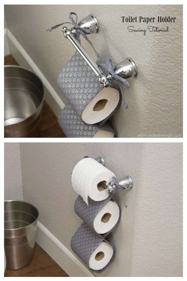 DIY Fabric Toilet Paper Holder Free Sewing Patterns