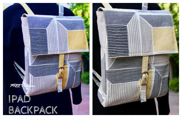 DIY Fabric iPad Backpack Free Sewing Pattern