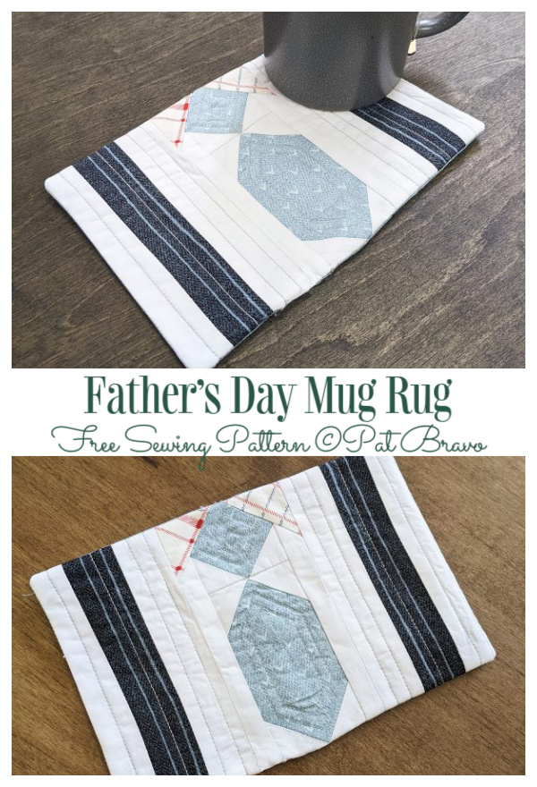 DIY Father’s Day Mug Rug Free Sewing Pattern