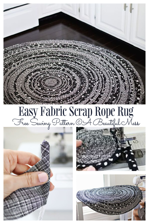 Easy Fabric Scrap Rope Rug DIY Tutorial