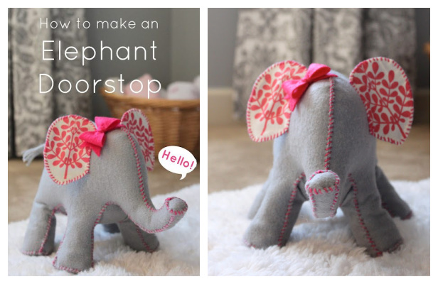 DIY Fabric Elephant Doorstop Free Sewing Pattern