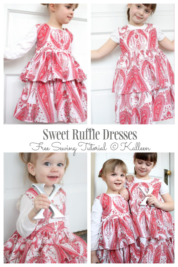 DIY Fabric Tiered Ruffle Dress Free Sewing Pattern