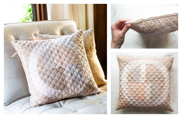 DIY Quilted Zipper Pillow Free Sewing Pattern