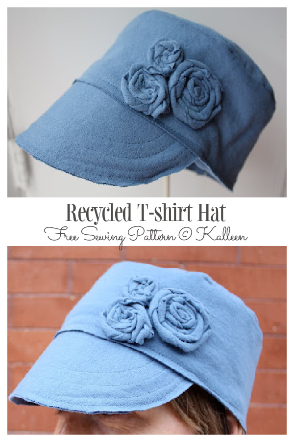 DIY Recycled T-shirt Hat Free Sewing Pattern