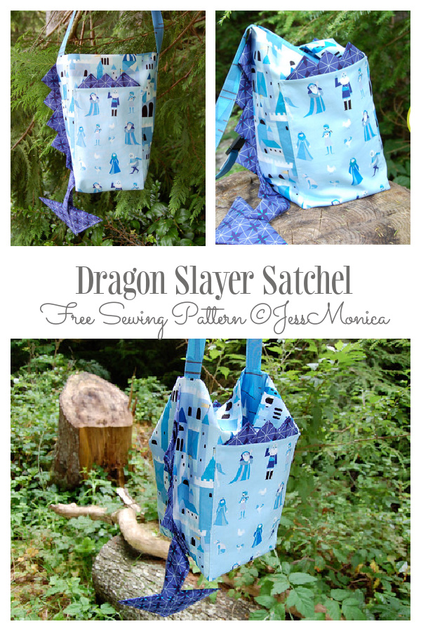 DIY Fabric Dragon Slayer Satchel Bag Free Sewing Pattern