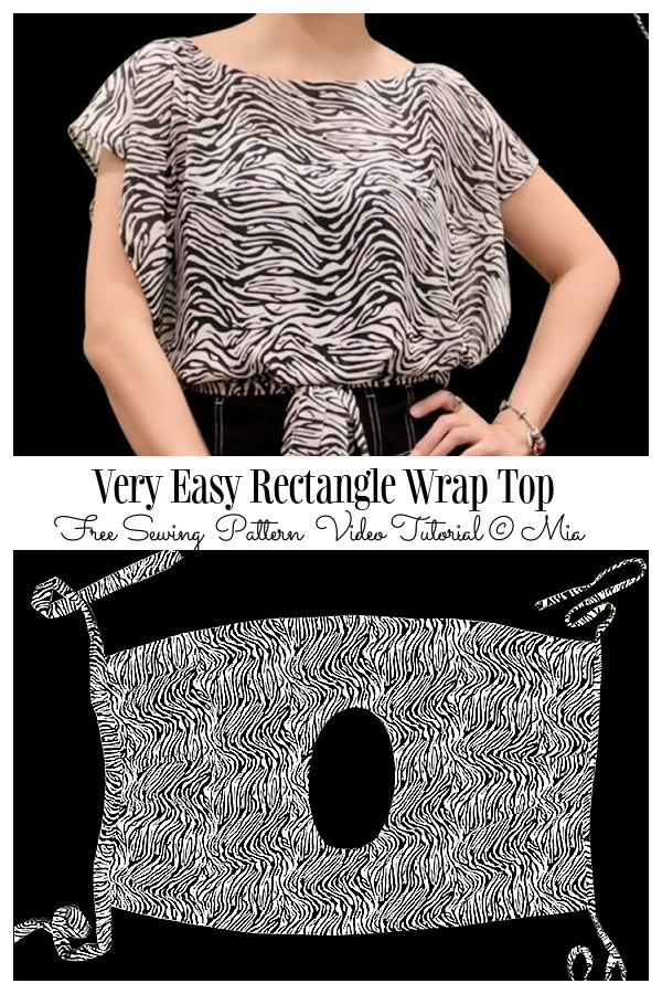  Super Easy One-Piece Rectangle Wrap Top Free Sewing Patterns