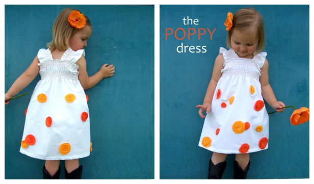 DIY Fabric Poppy Dress Free Sewing Pattern for Little Girl