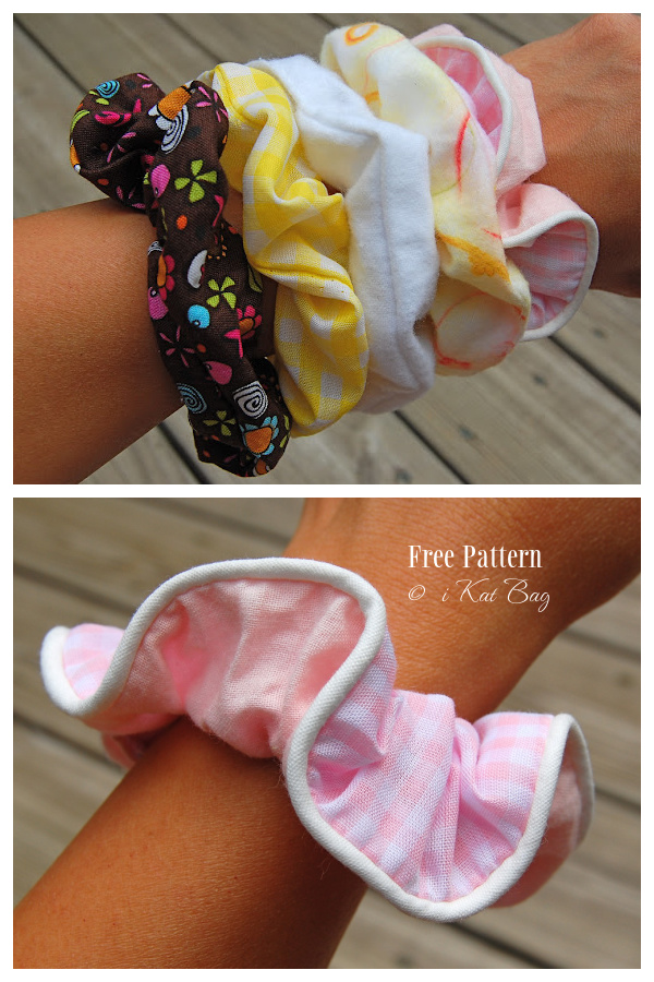Fabric Summer Hair Scrunchies Free Sewing Pattern