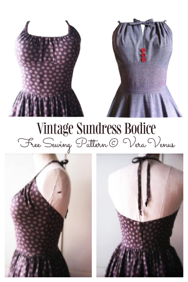 DIY Vintage Fabric Sundress Bodice Free Sewing Pattern