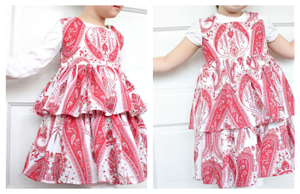 DIY Fabric Tiered Ruffle Dress Free Sewing Pattern